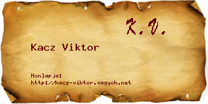 Kacz Viktor névjegykártya